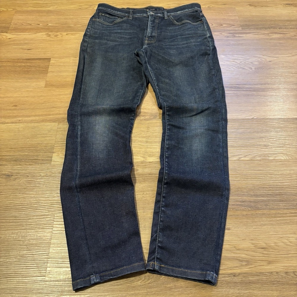 Lucky Brand 411 Jeans Men 33x32 Fits 34x31 Athletic Taper Blue Dark Wash Stretch